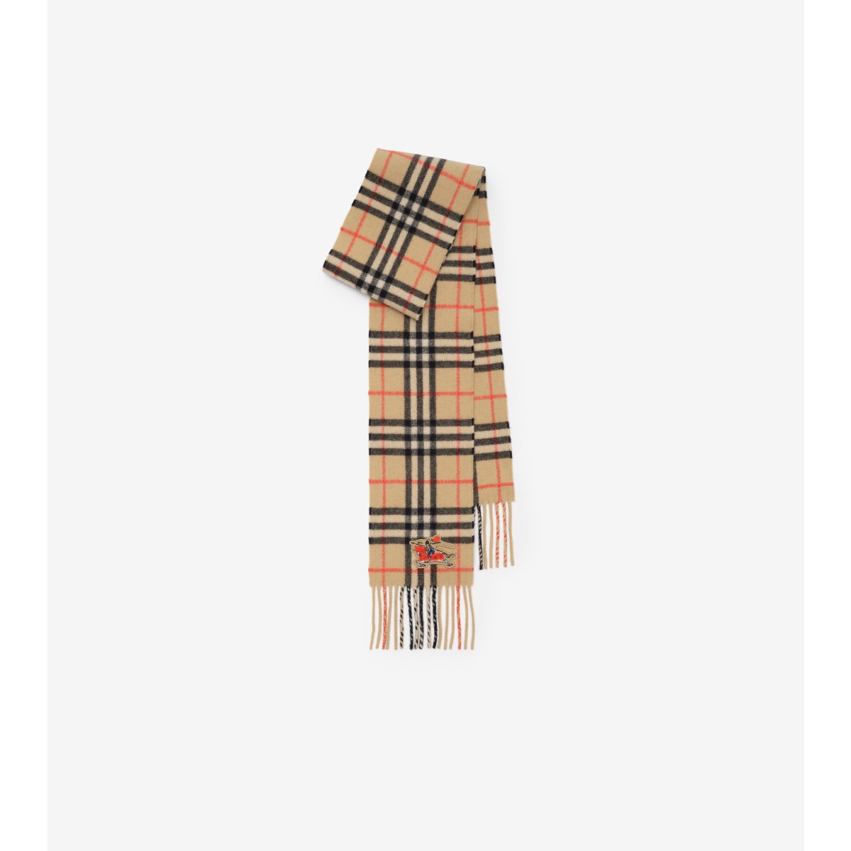 Check Narrow Cashmere Scarf