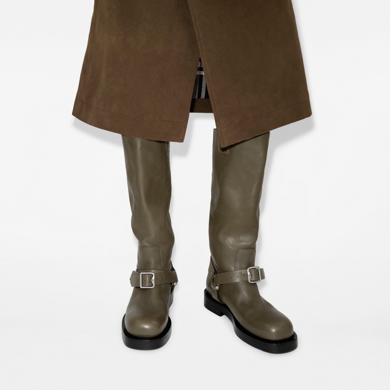 レザー サドル ハイブーツ (ロック) - ウィメンズ | Burberry レザー サドル ハイブーツ (ロック) - ウィメンズ | Burberry
