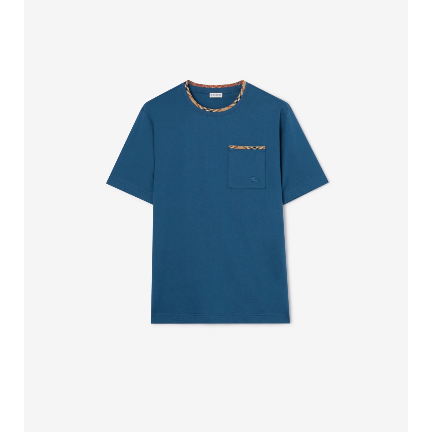 Check Trim Cotton T-shirt