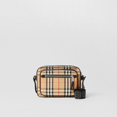 Vintage Check and Leather Crossbody Bag 