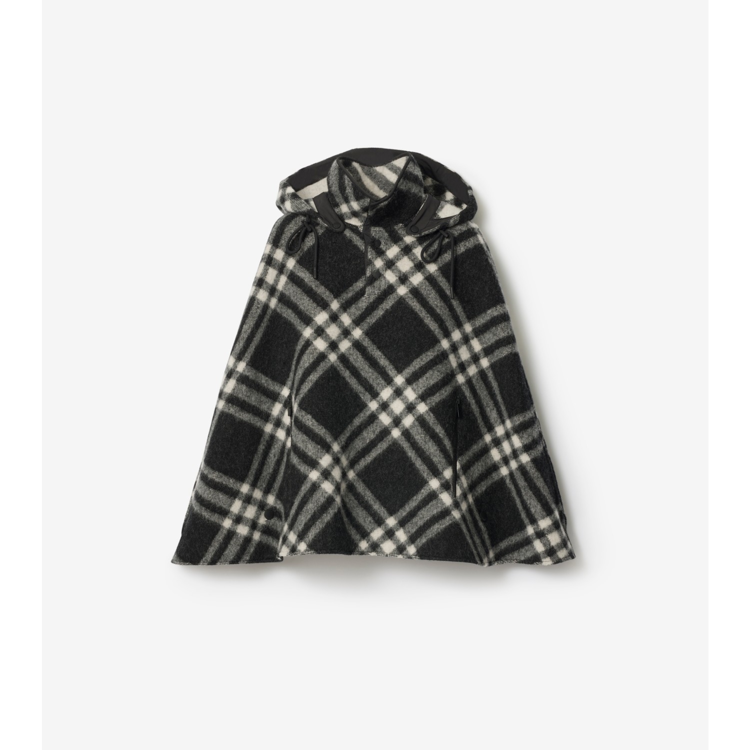Check Wool Poncho