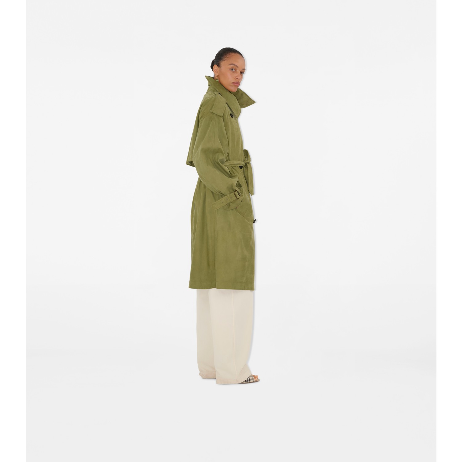 Long Nubuck Trench Coat