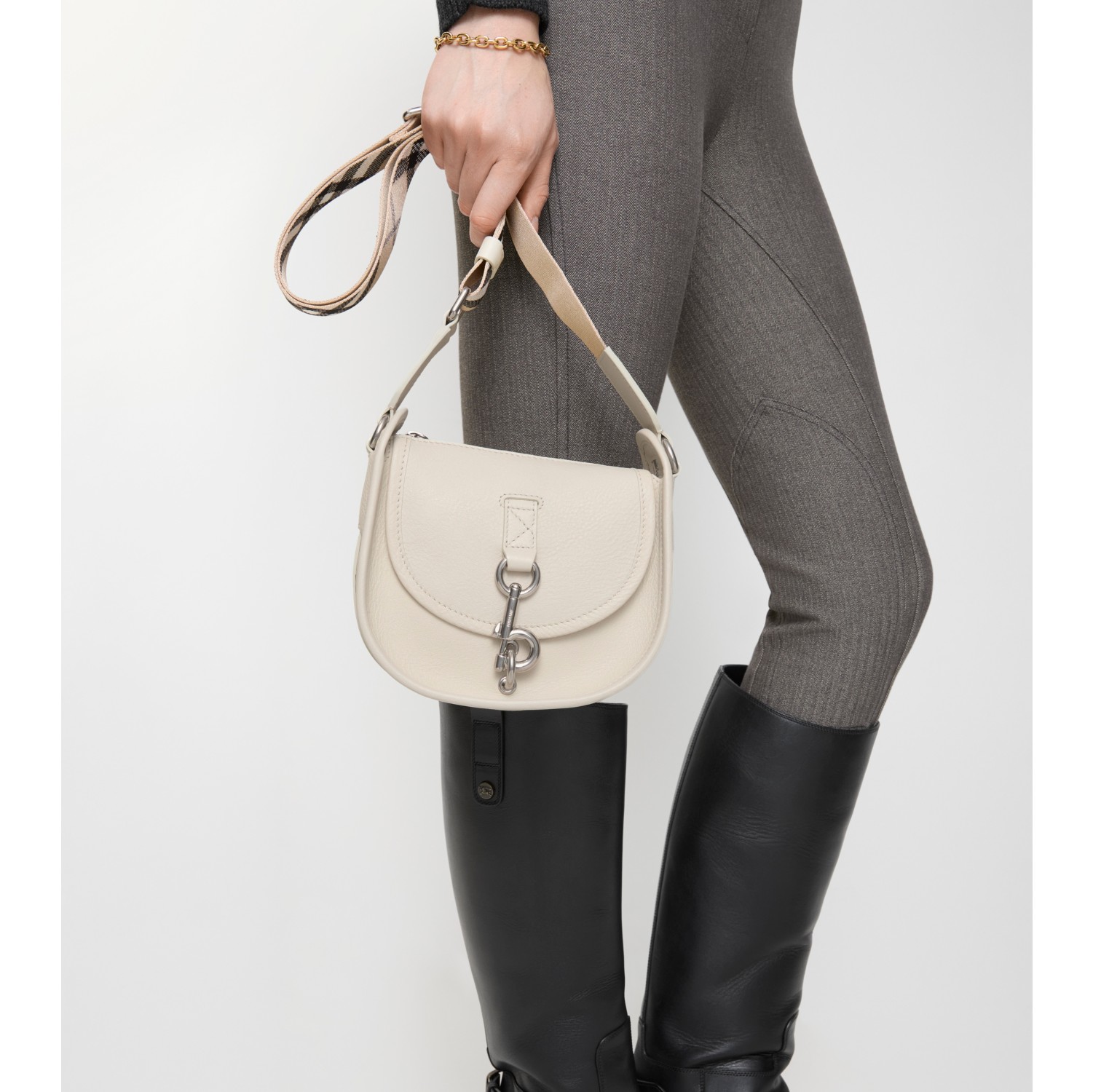 Mini B Clip Messenger Bag in Soap beige - Women | Burberry® Official