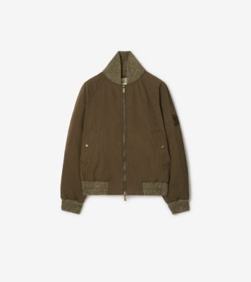 Gabardine Bomber Jacket in Thorn green - Men, Cotton Gabardine