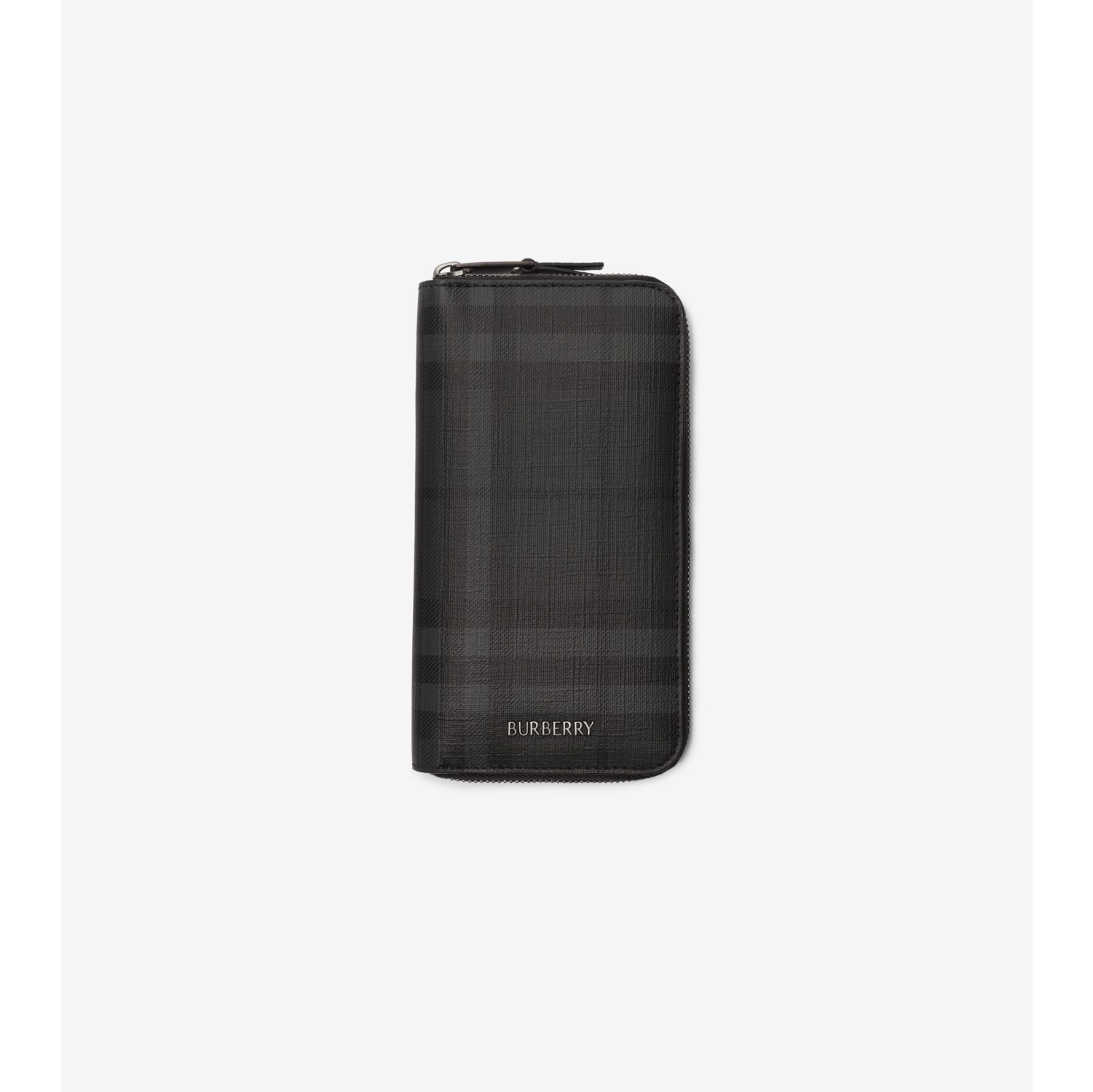 Large City Check Zip Wallet in Iron grey - Men, Cotton, Technical | Burberry® Official