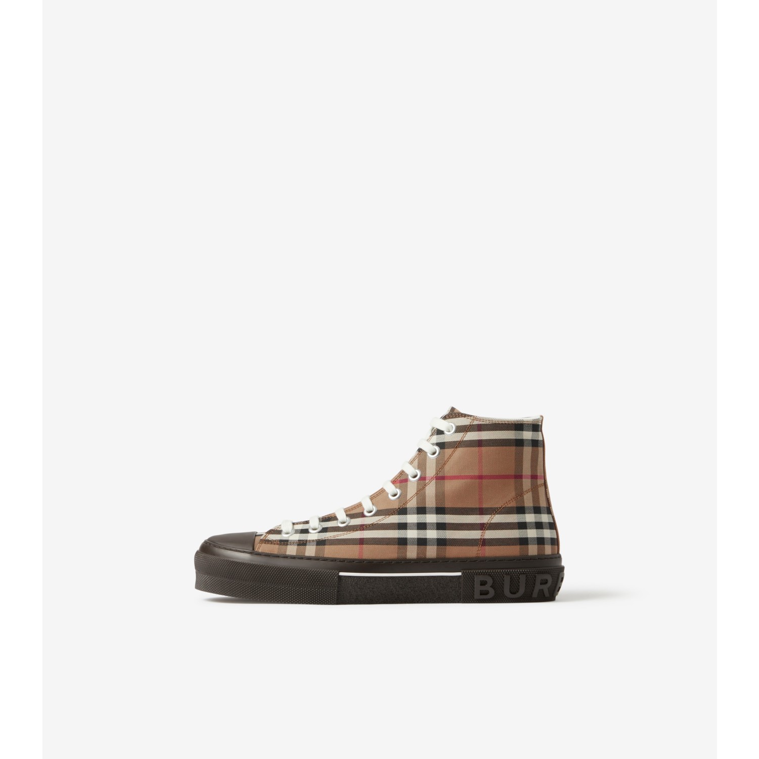 BURBERRY Vintage Check Cotton High-Top Sneakers US 7.5