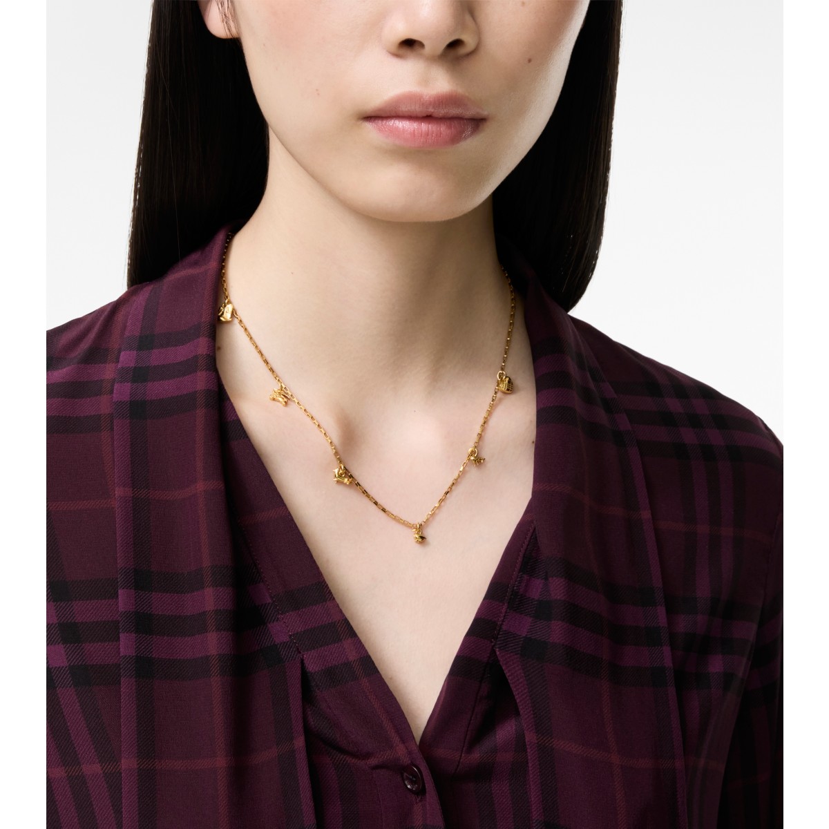  Check Mini Charm Necklace