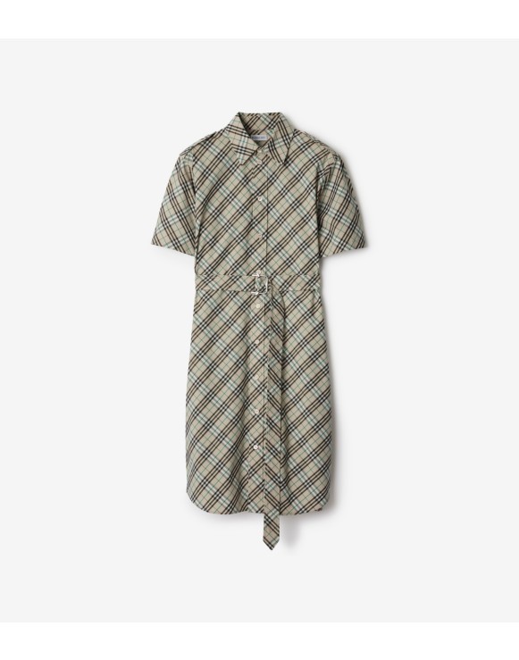 Check Cotton Shirt Dress