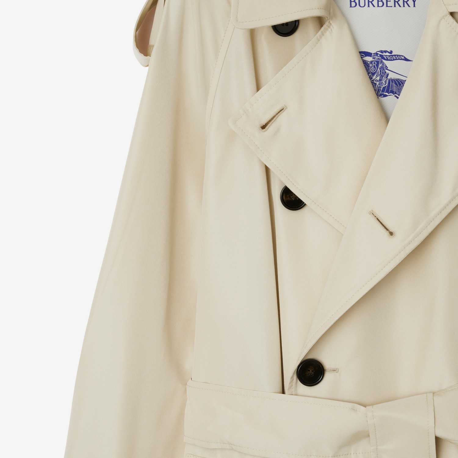 Trench coat de seda curto