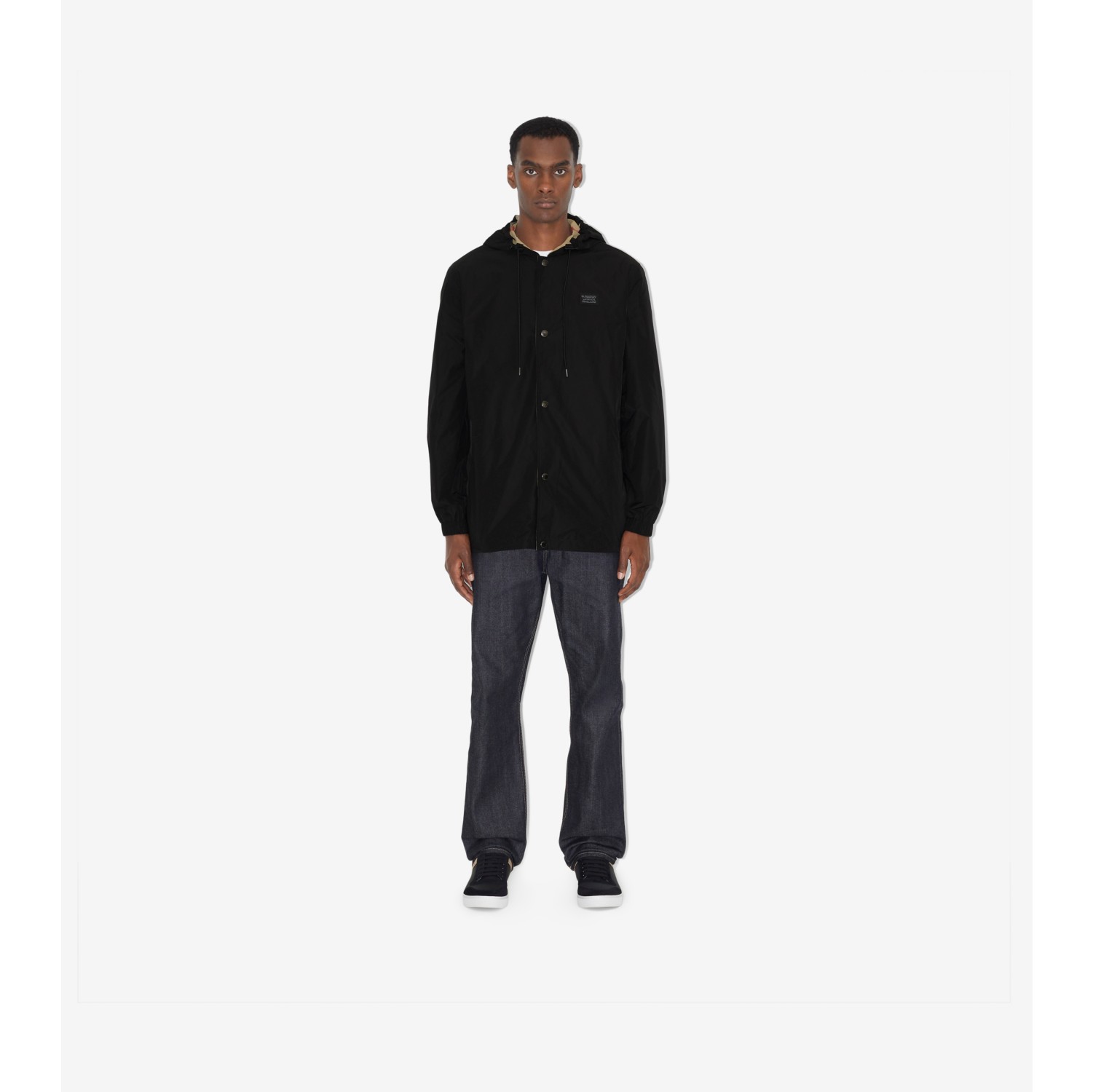 Reversible Check Jacket in Black Men Burberry Official