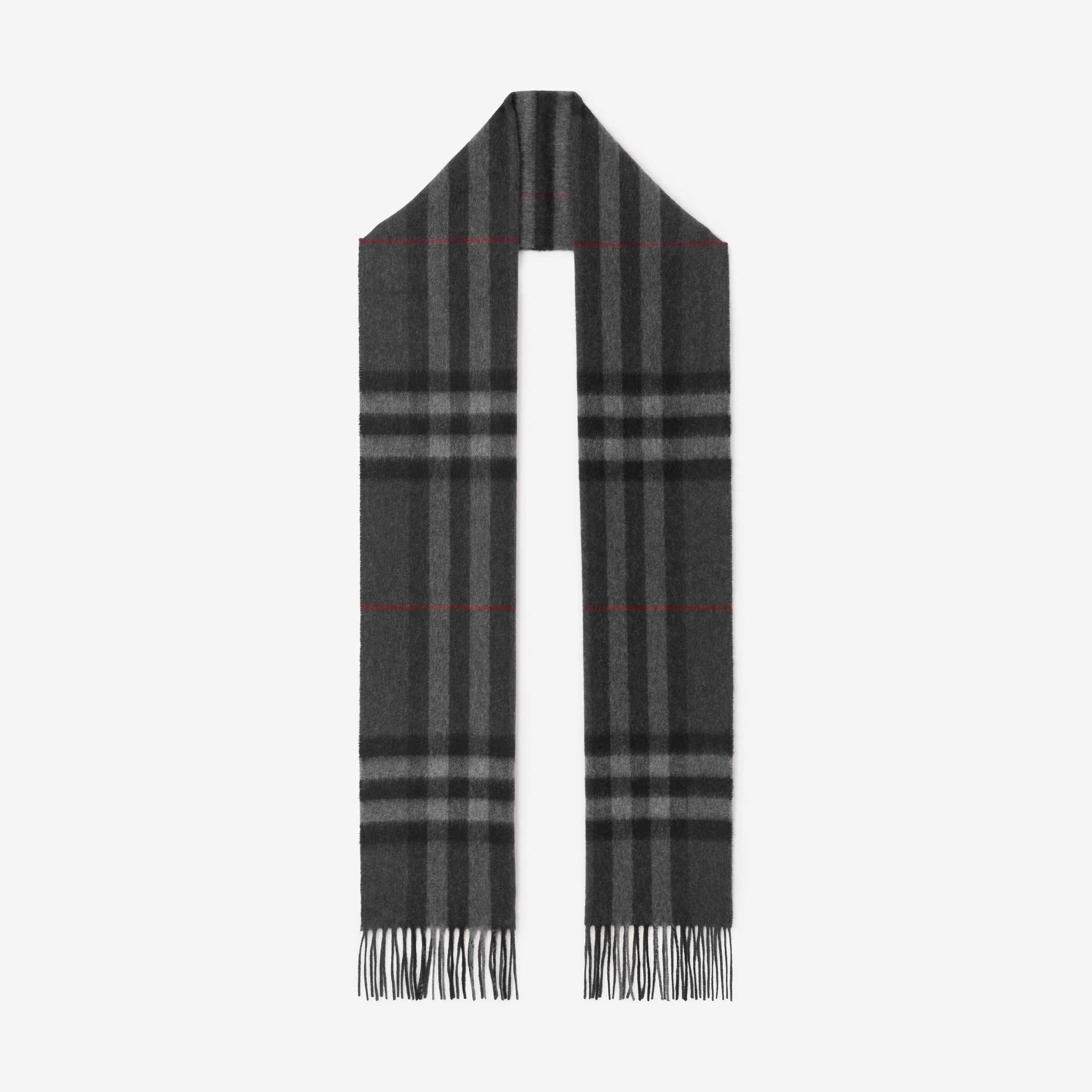 Burberry 格纹羊绒围巾 (炭灰色) | Burberry® 博柏利官网 - 1