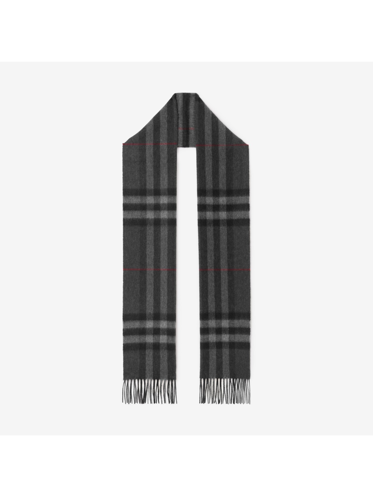 バーバリーチェック カシミアスカーフ (チャコール) | Burberry®公式サイト