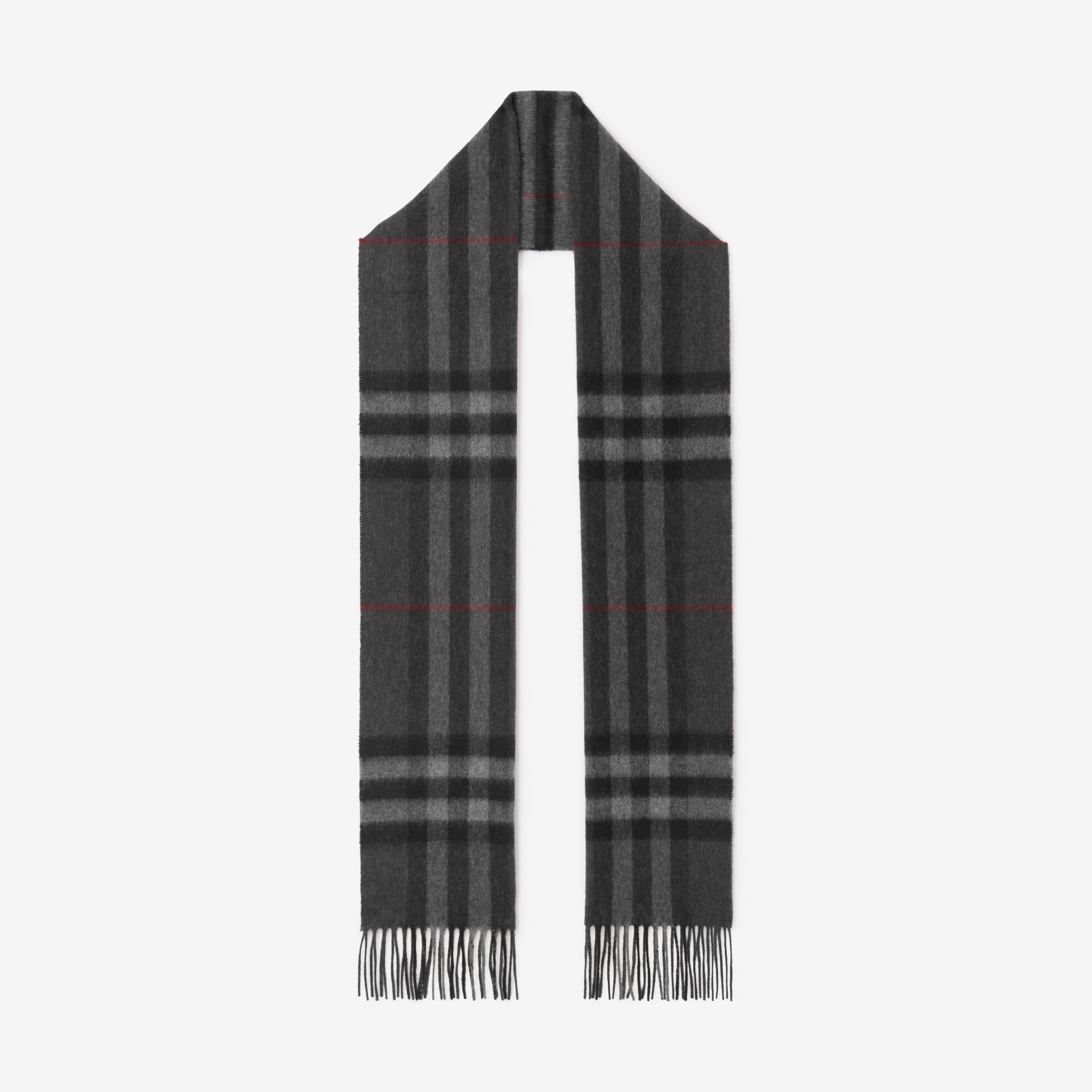 The Burberry Check Cashmere Scarf in Charcoal | Burberry® Official