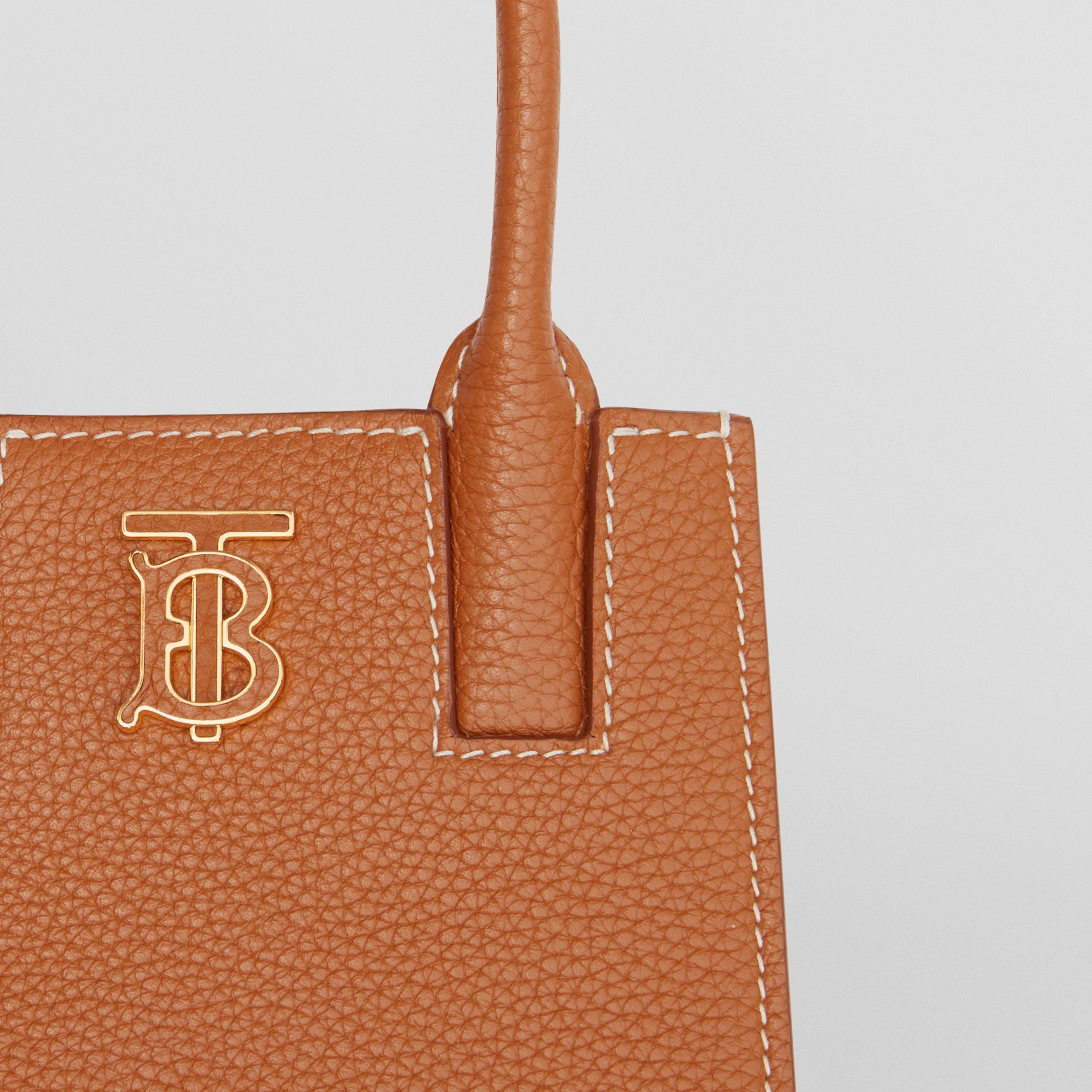 Grainy Leather Micro Frances Tote in Warm Russet Brown - Women | Burberry® Official - 2