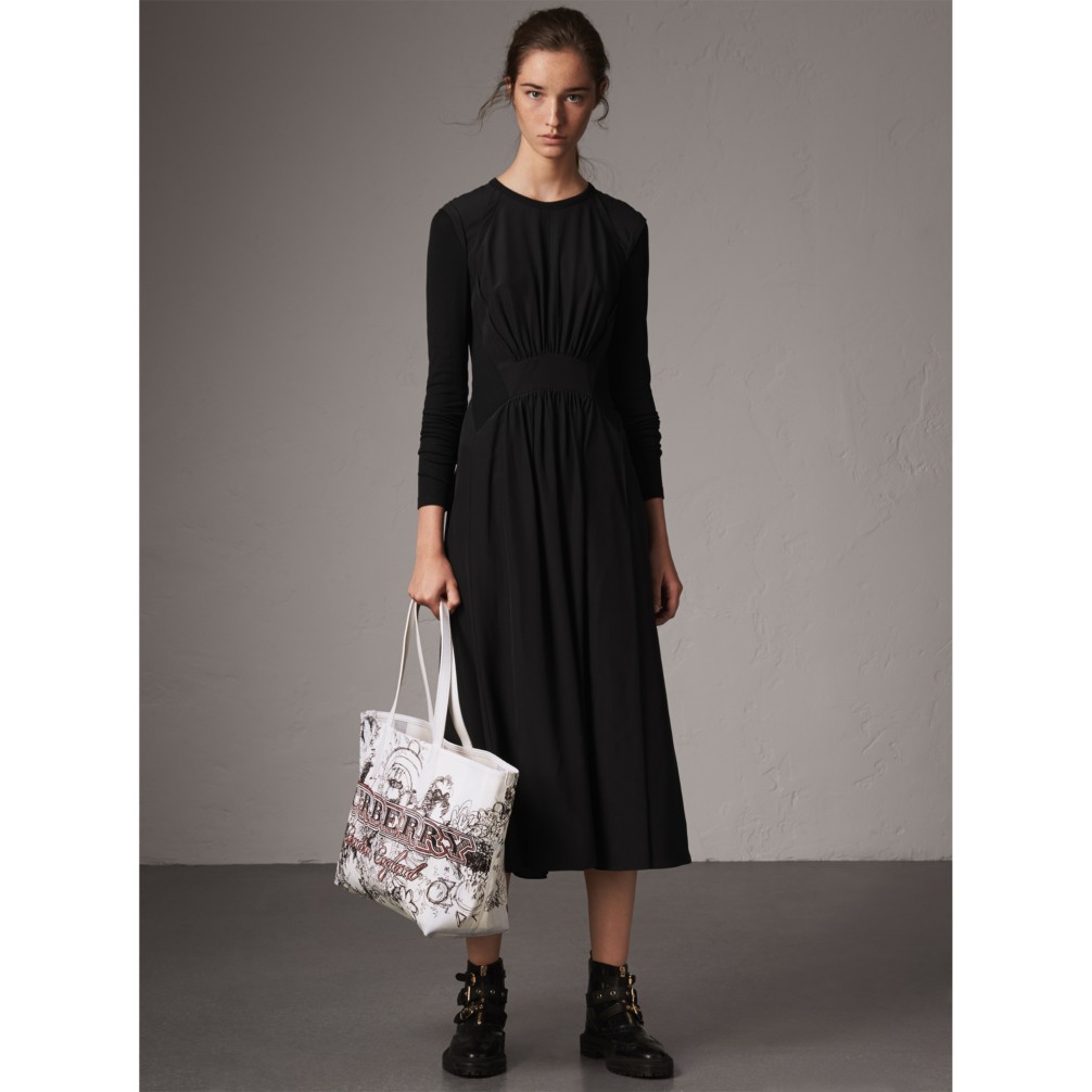 长袖丝质缩褶连衣裙 产品图片41