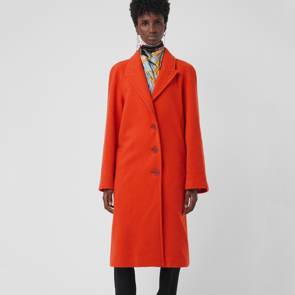 bright red wool blend tailored coat image41