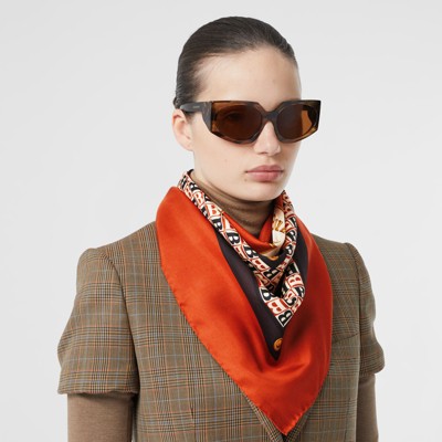 burberry archive print silk scarf