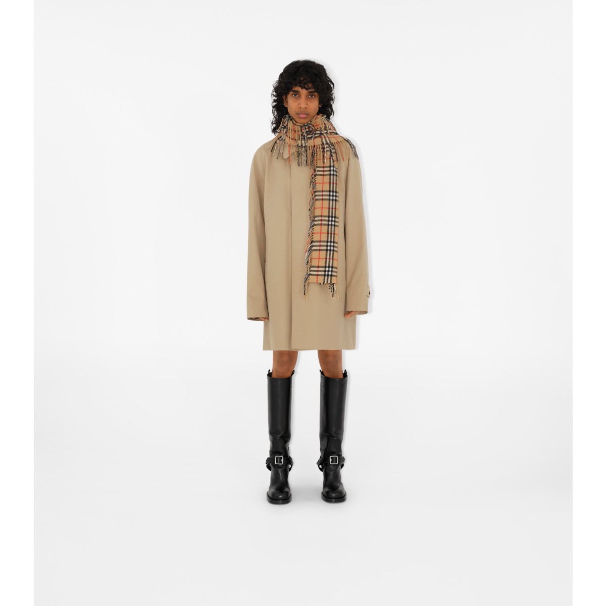  Check Cashmere Happy Scarf