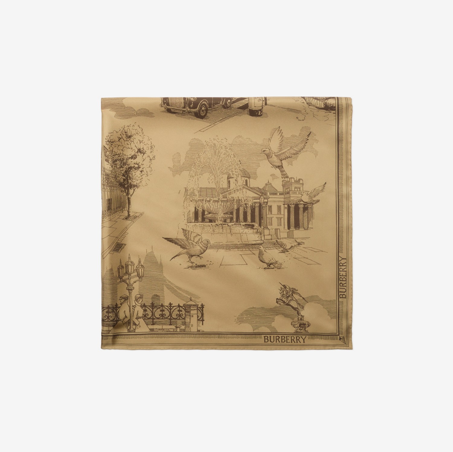 ロンドン ランドマーク シルクスカーフ (サンド) | Burberry ロンドン ランドマーク シルクスカーフ (サンド) | Burberry