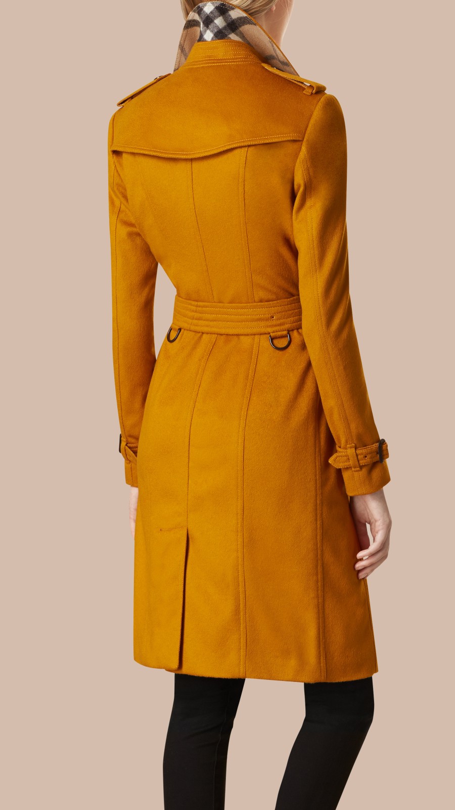 Sandringham Fit Cashmere Trench Coat Umber Yellow | Burberry