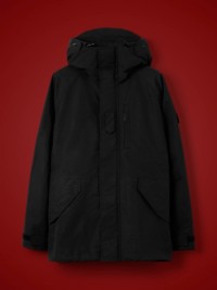 Black EKD Print Nylon Parka