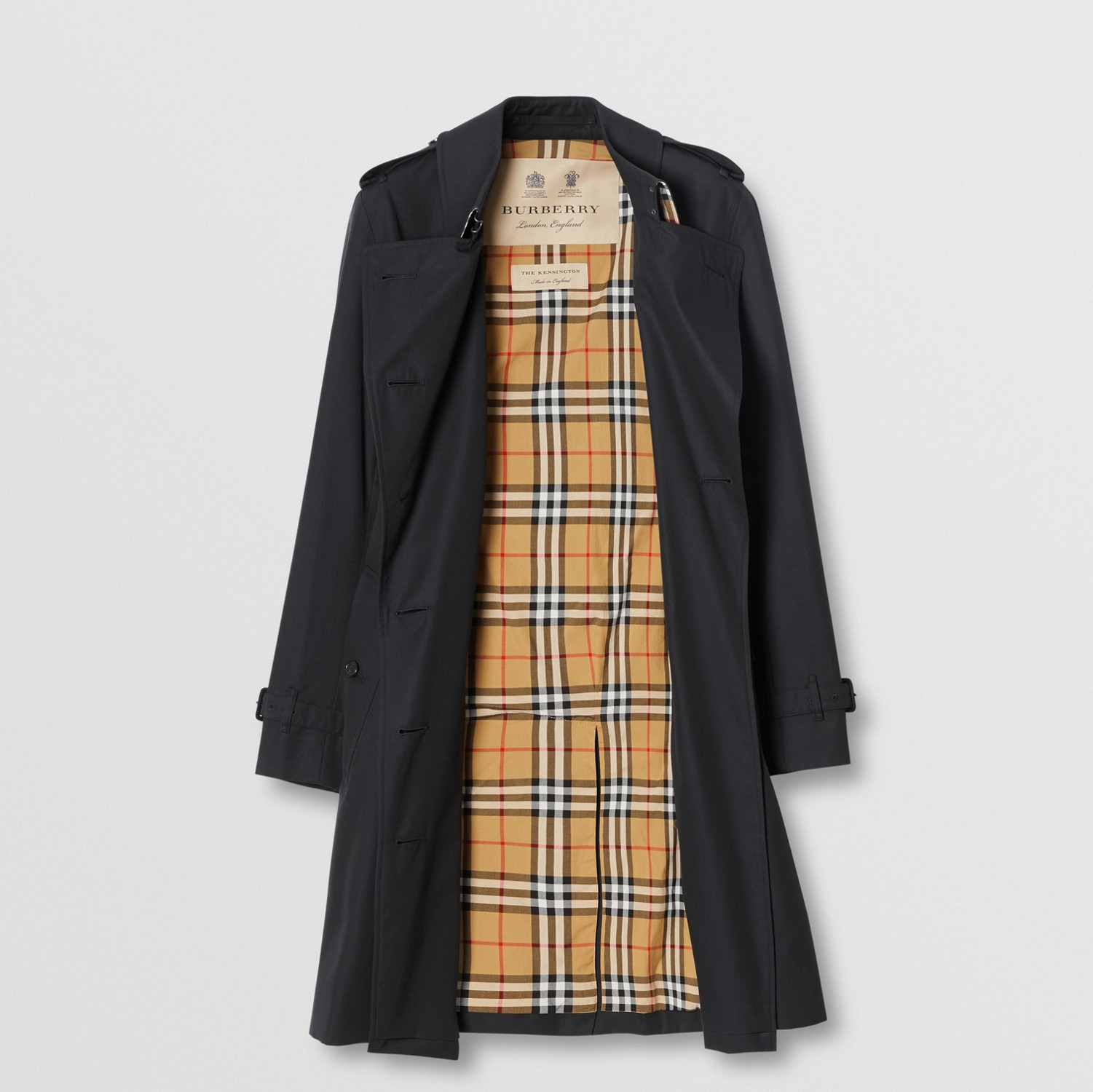 The Mid-length Kensington Heritage Trench Coat in Black - Women | Burberry® Official