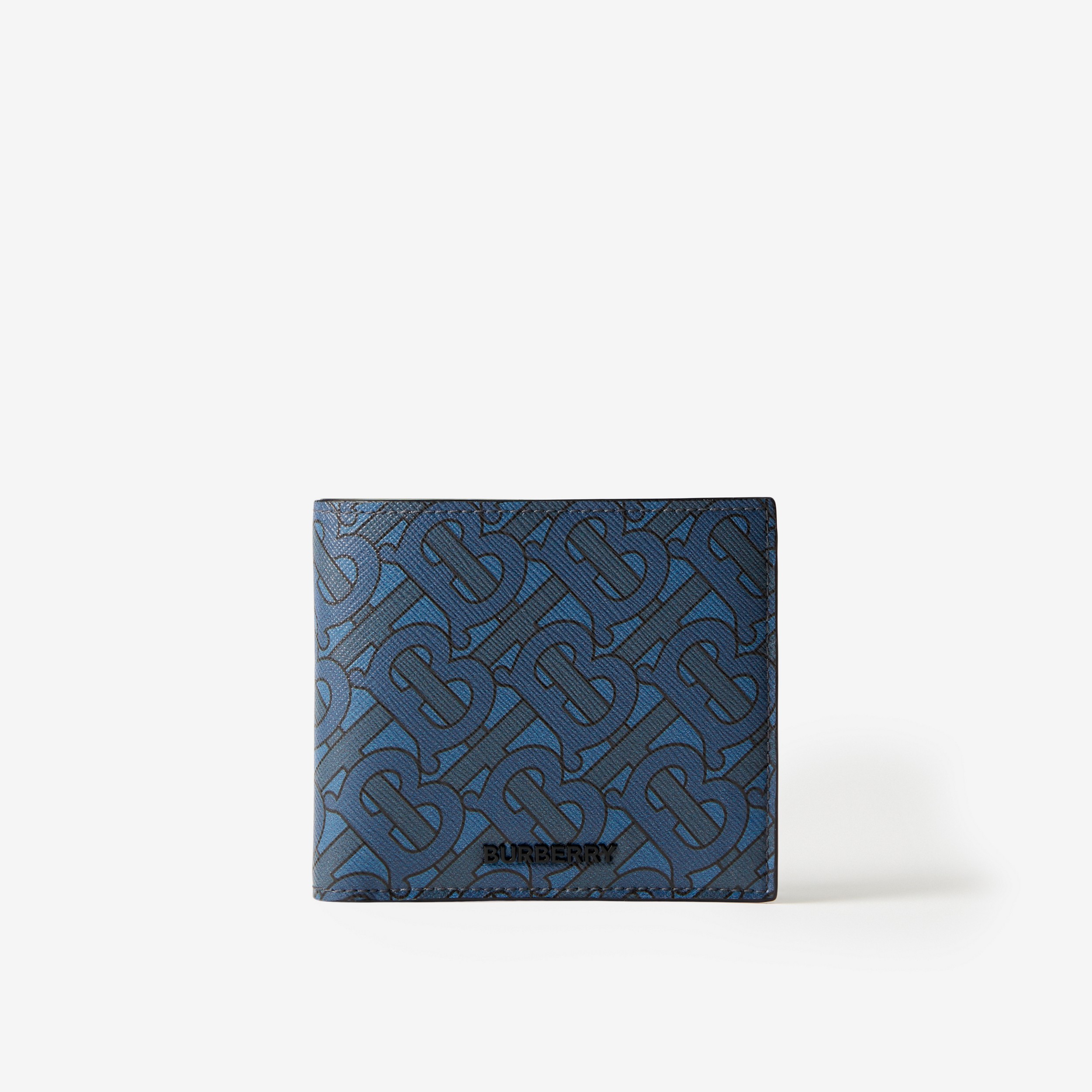Carteira dobrável com estampa de monograma (Azul-marinho) - Homens | Burberry® oficial - 1