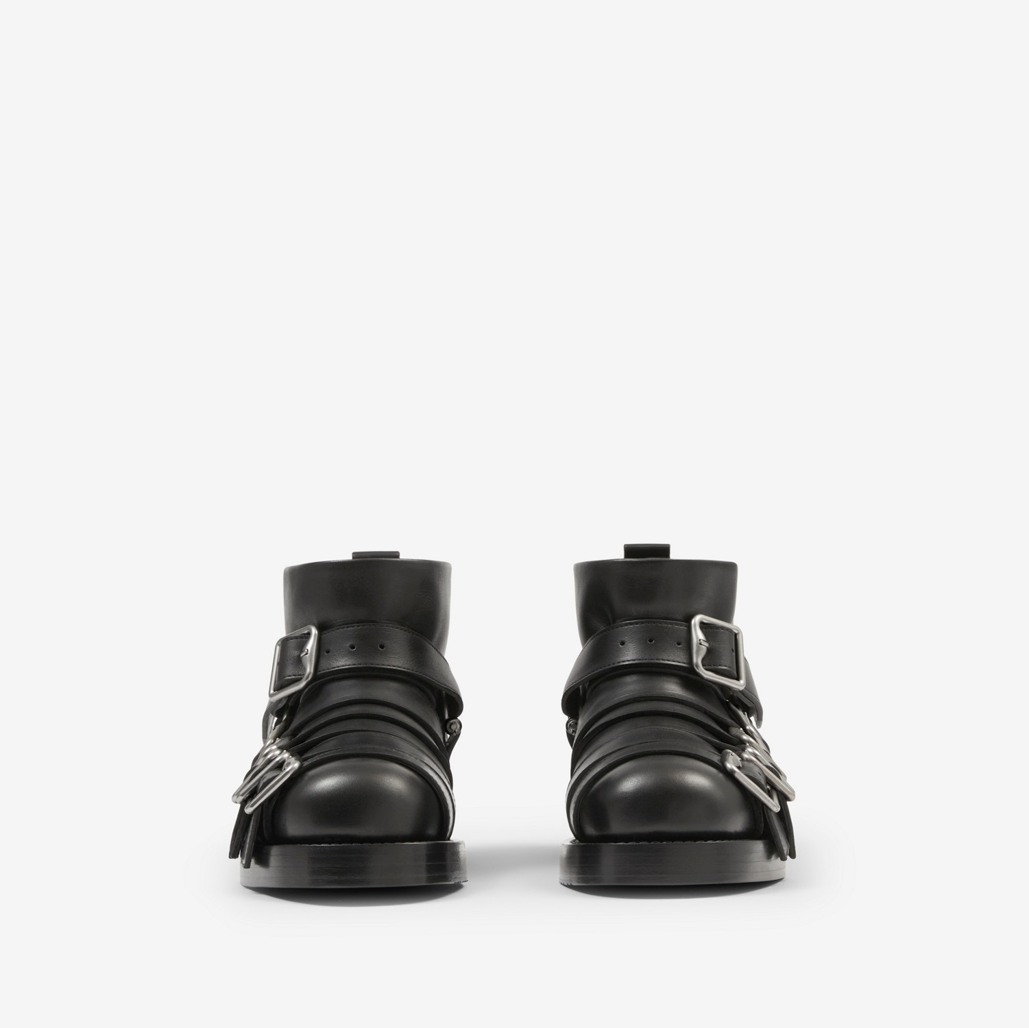 Leather Strap Boots in Black - Women | Burberry® Official