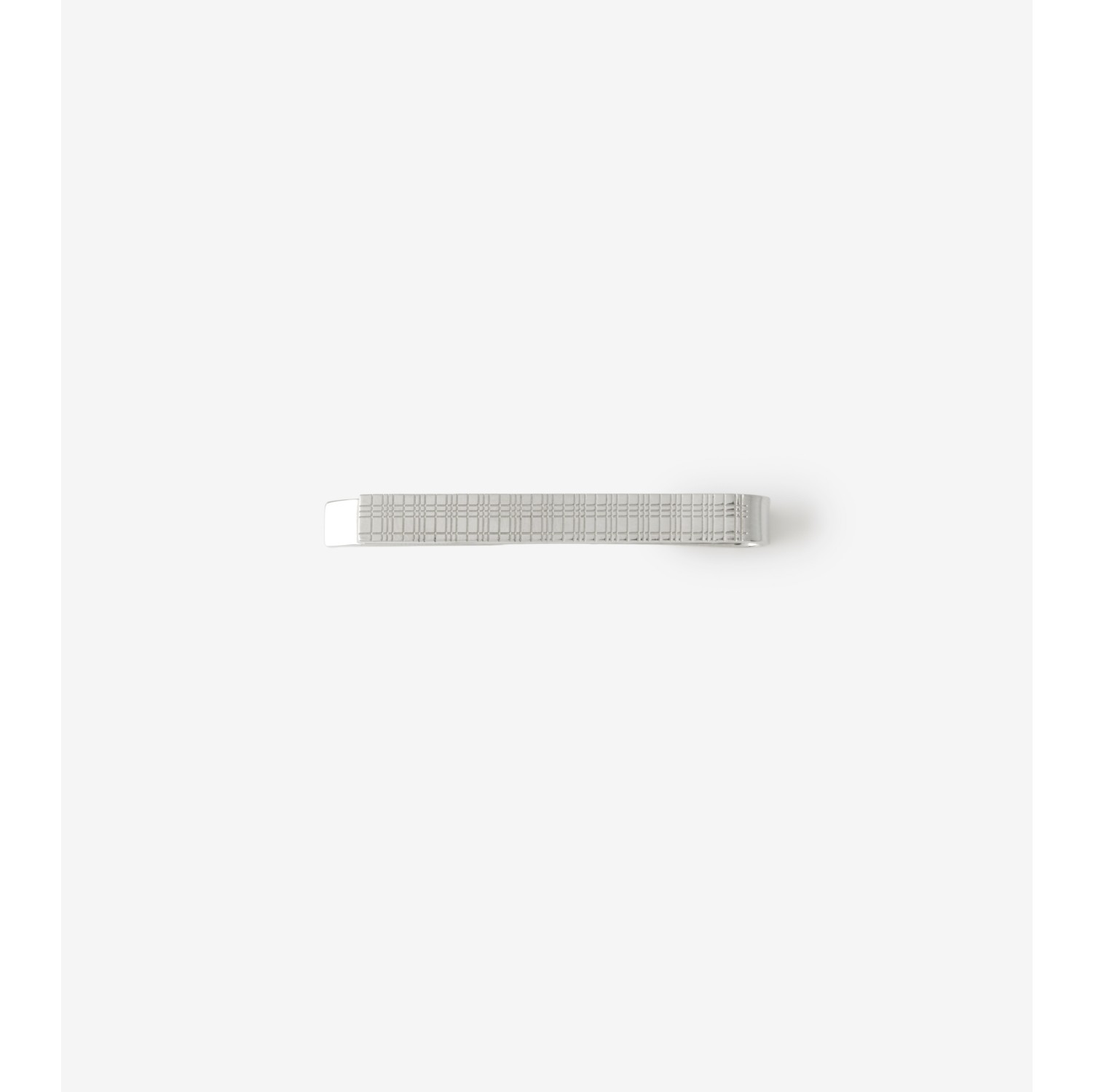 Burberry neutrals Palladium-Plated Check Tie Bar