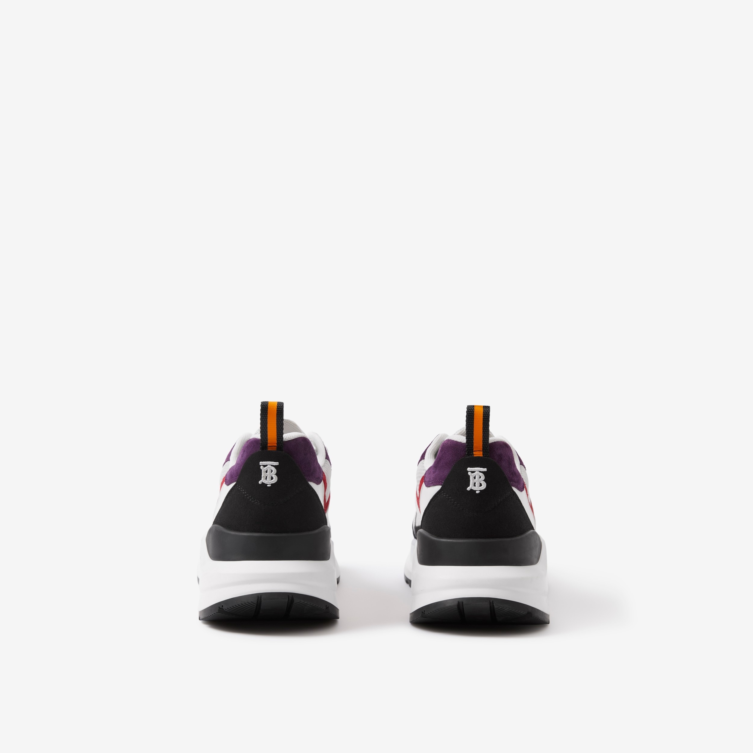 Sneaker aus Leder, Veloursleder und Mesh (Schwarz/weiß/rot) - Herren | Burberry® - 3