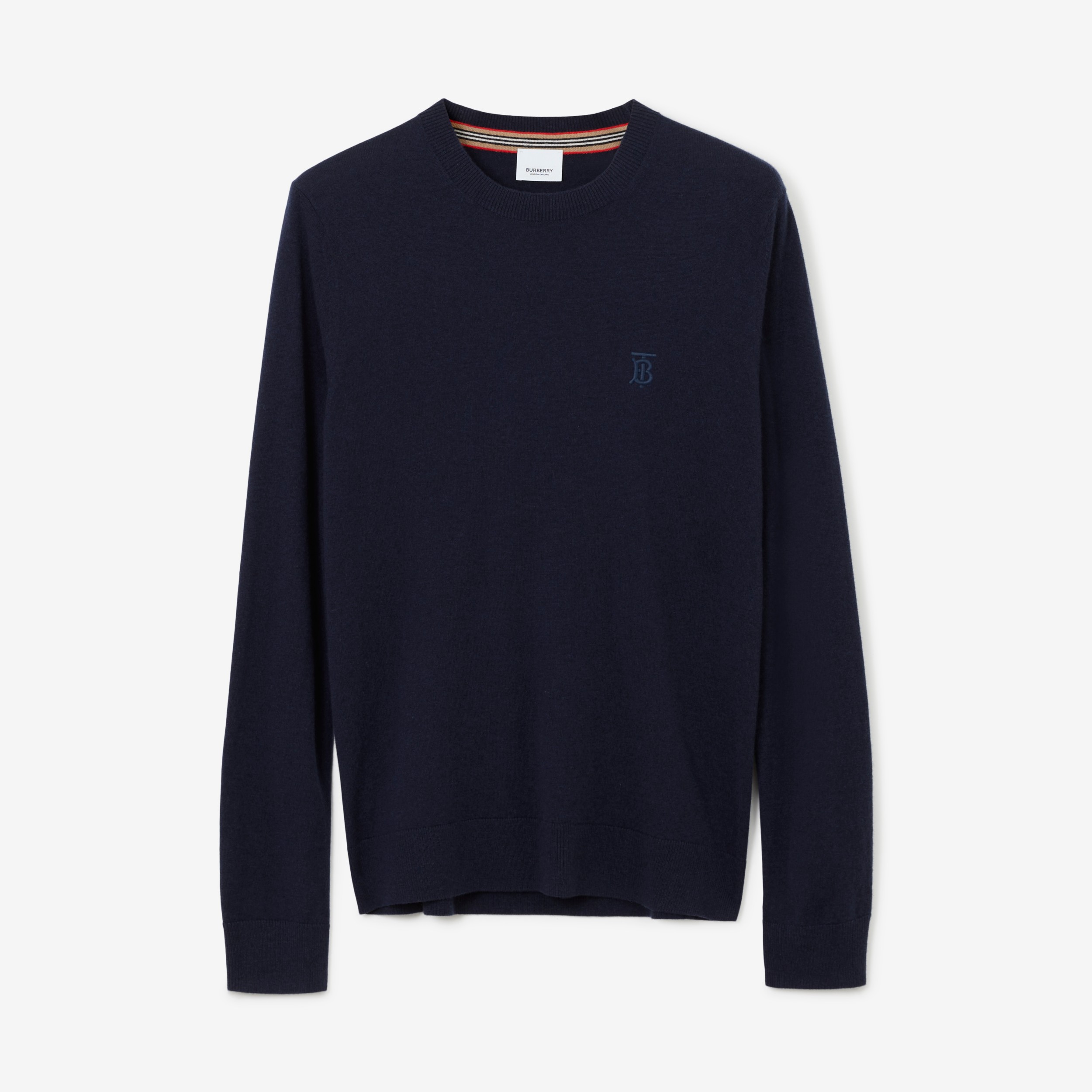 Monogram Motif Cashmere Sweater in Navy - Men | Burberry® Official