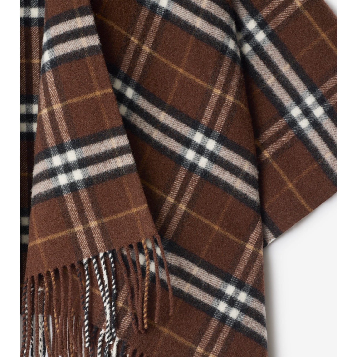 Check Wool Cashmere Cape