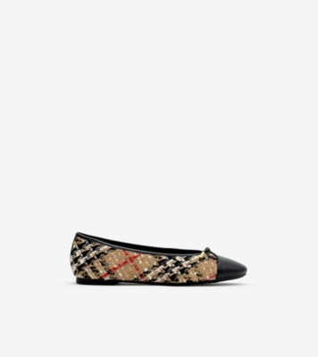 Check Bouclé Highgate Ballerinas Sand ®