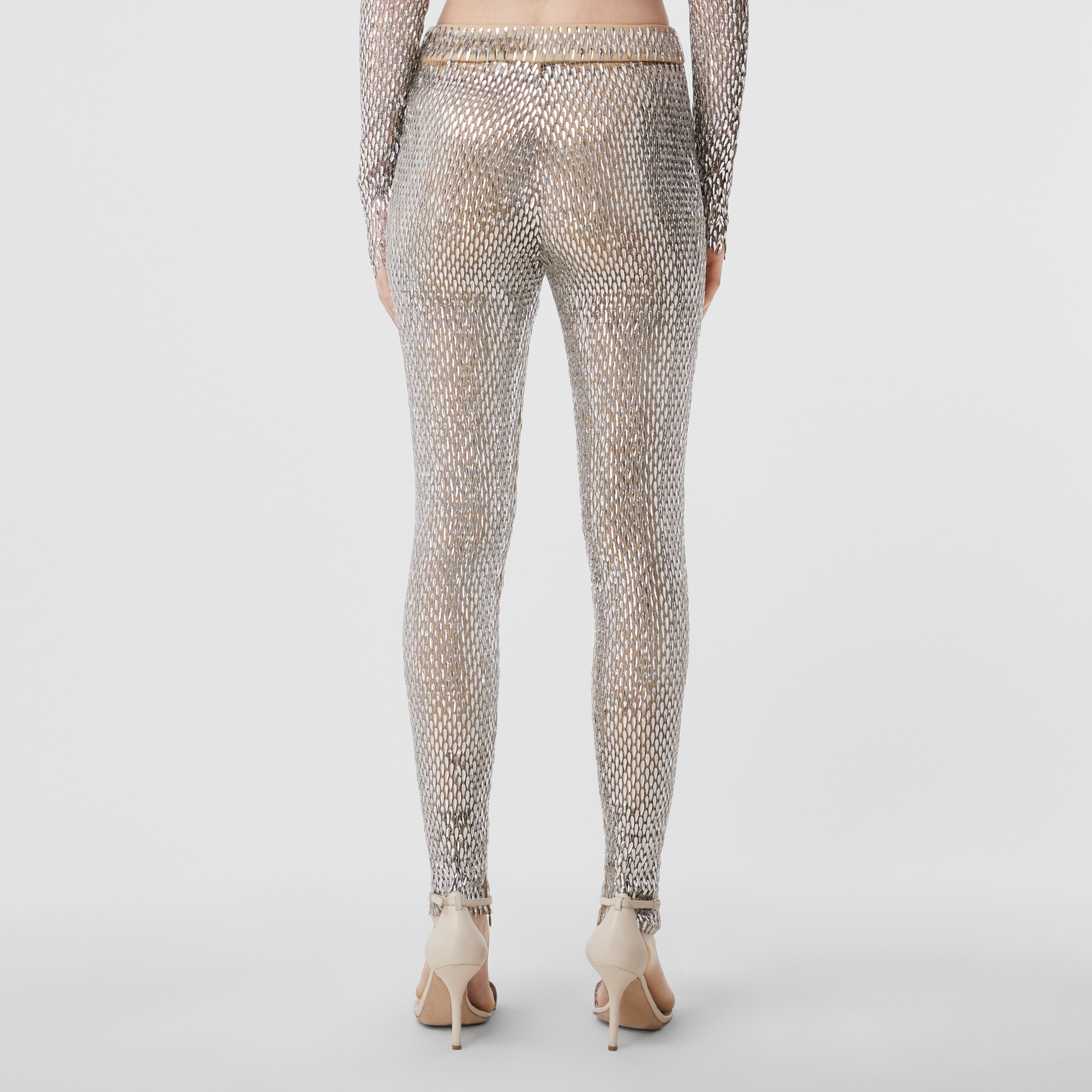 Metallic Crystal-embellished Mesh Leggings in Clear - Women | Burberry®  Official