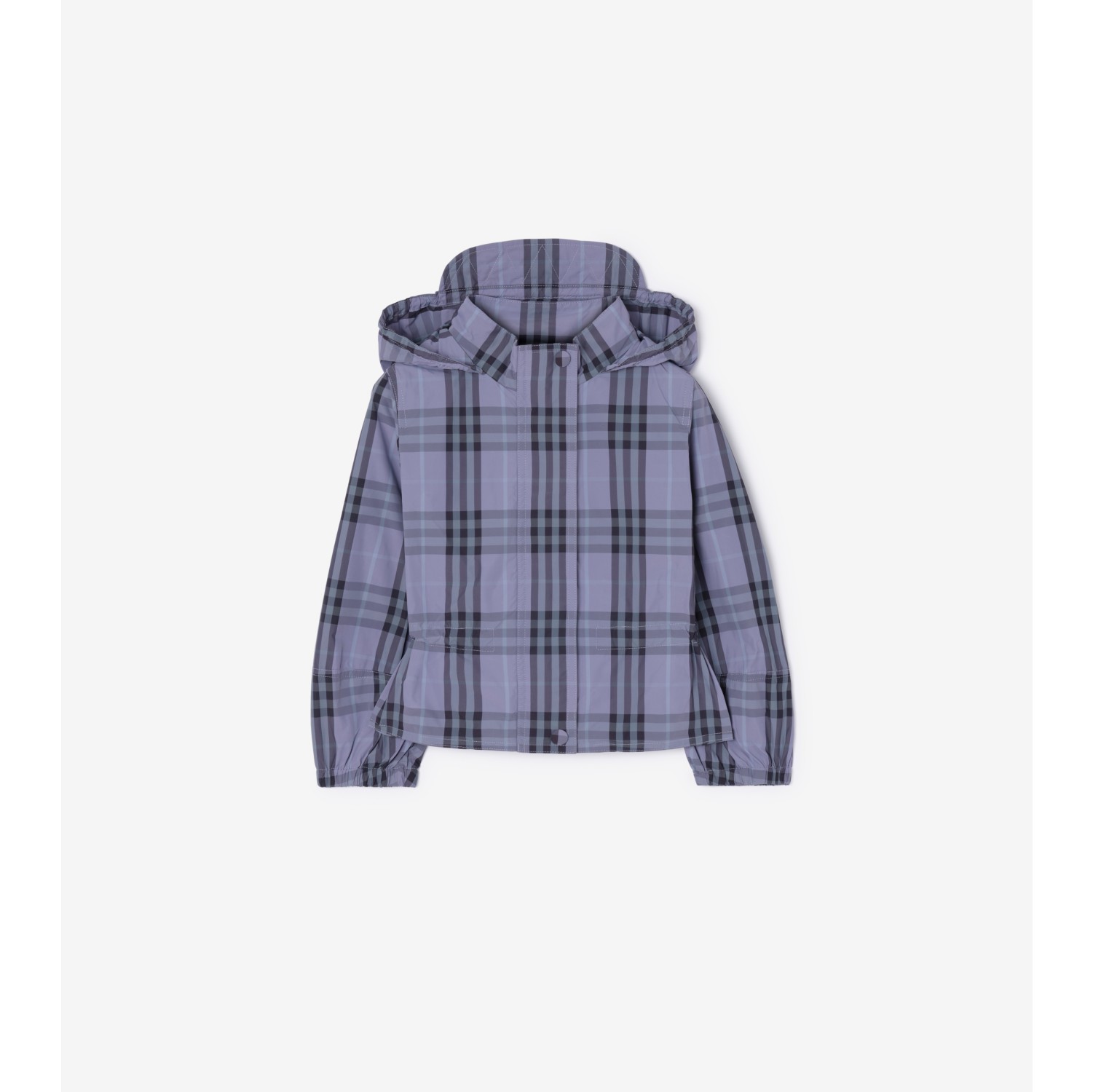 Check Nylon Hooded Jacket