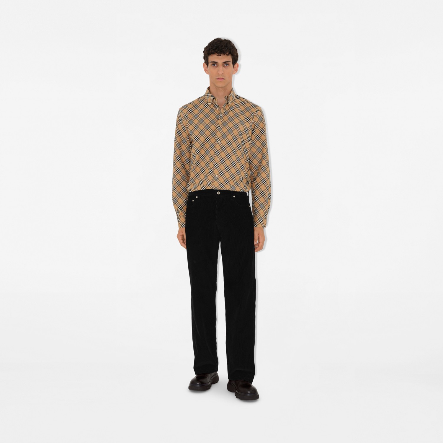 Check Cotton Shirt in Sand - Men | Burberry® Official Check Cotton Shirt in Sand - Men | Burberry® Official