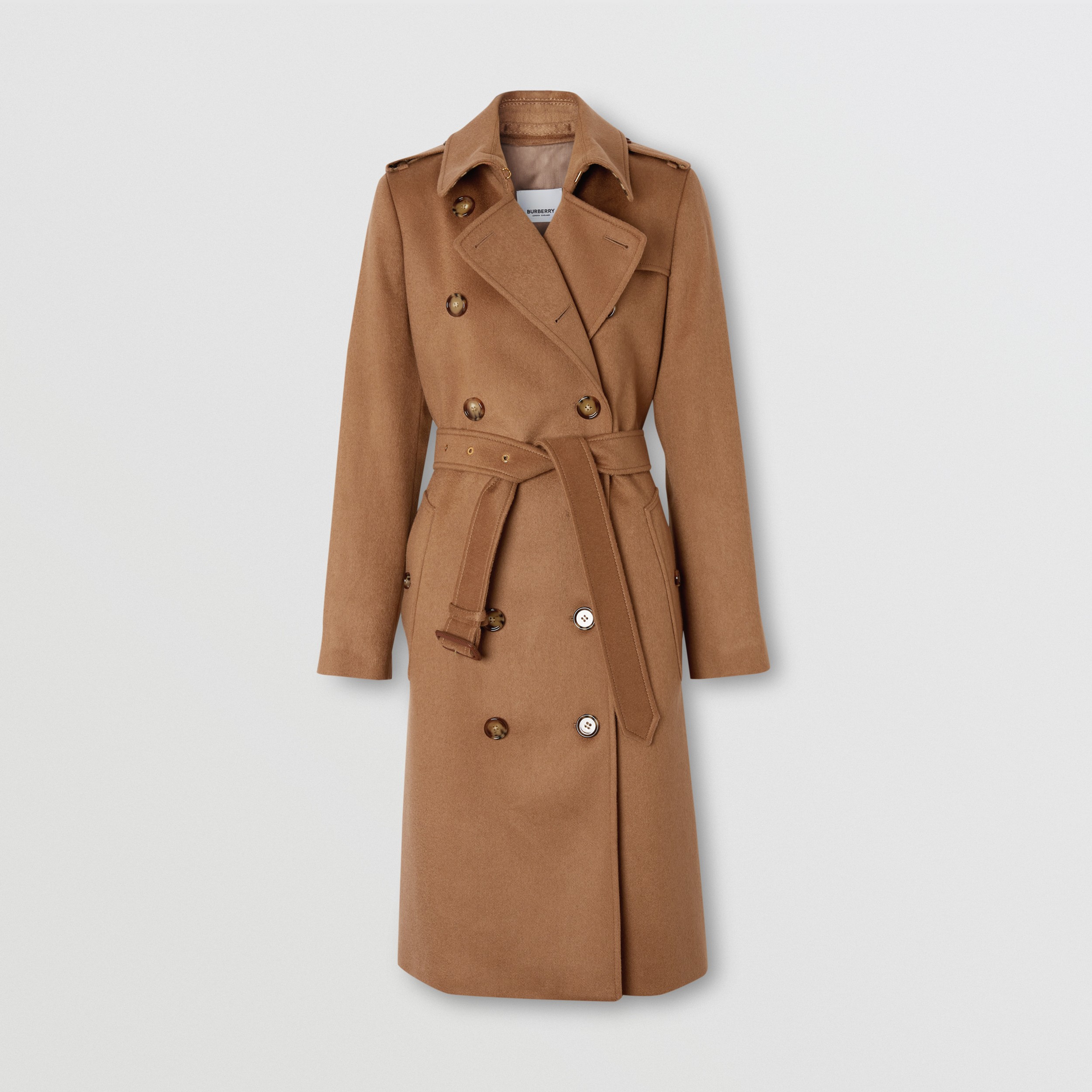 Regenerated Cashmere Trench Coat in Bronze - Women | Burberry® Official - 4