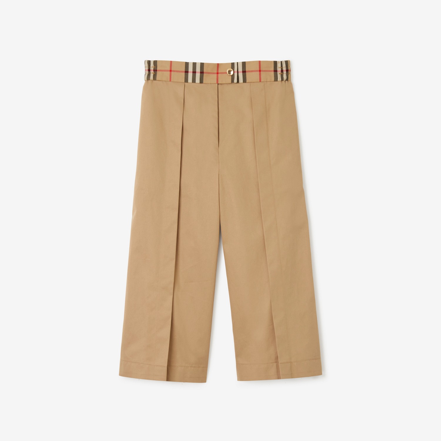Pantalon ample en coton avec Check (Beige D'archive) | Site officiel Burberry®
