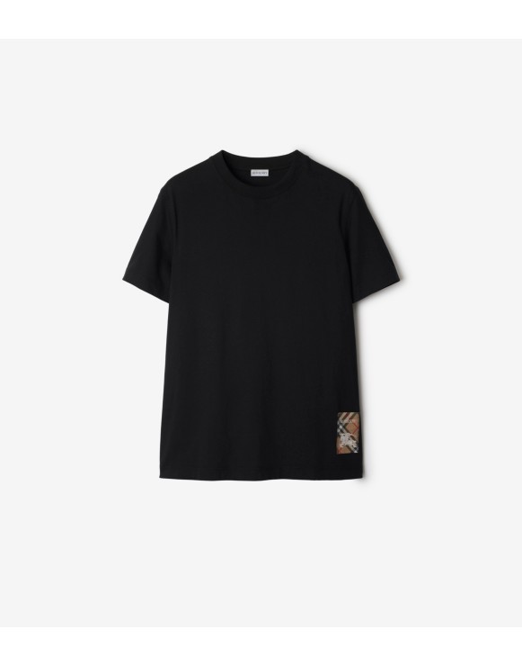 Check Label Cotton T-shirt