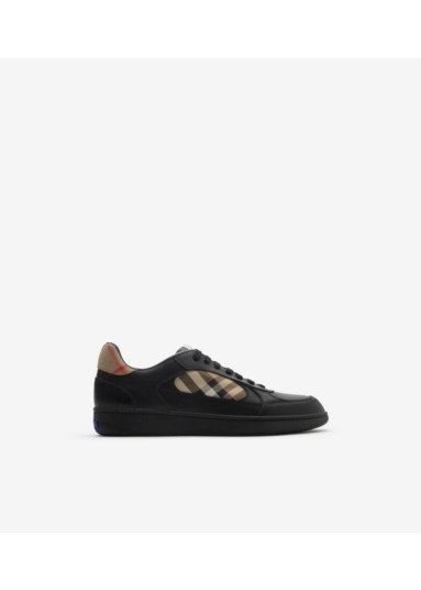 Leather and Check Terrace Sneakers​