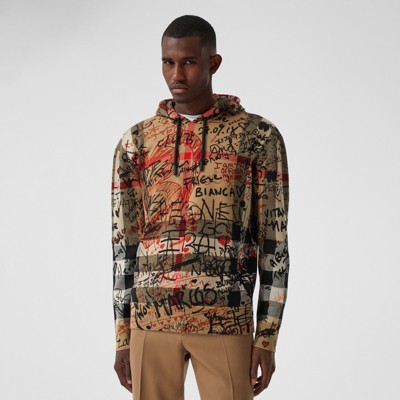 burberry harrington graffiti print hoodie