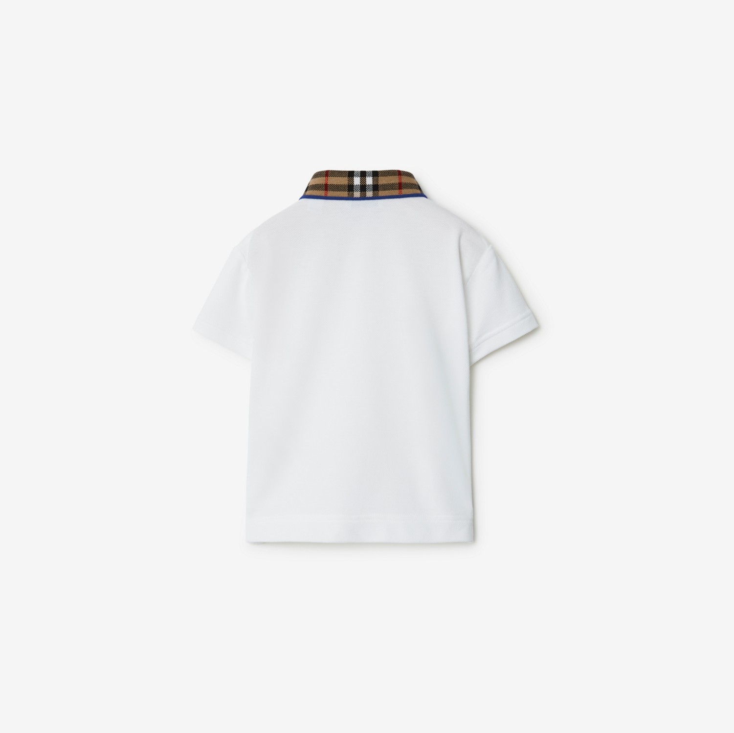 Check Collar Cotton Polo Shirt in White - Children | Burberry® Official