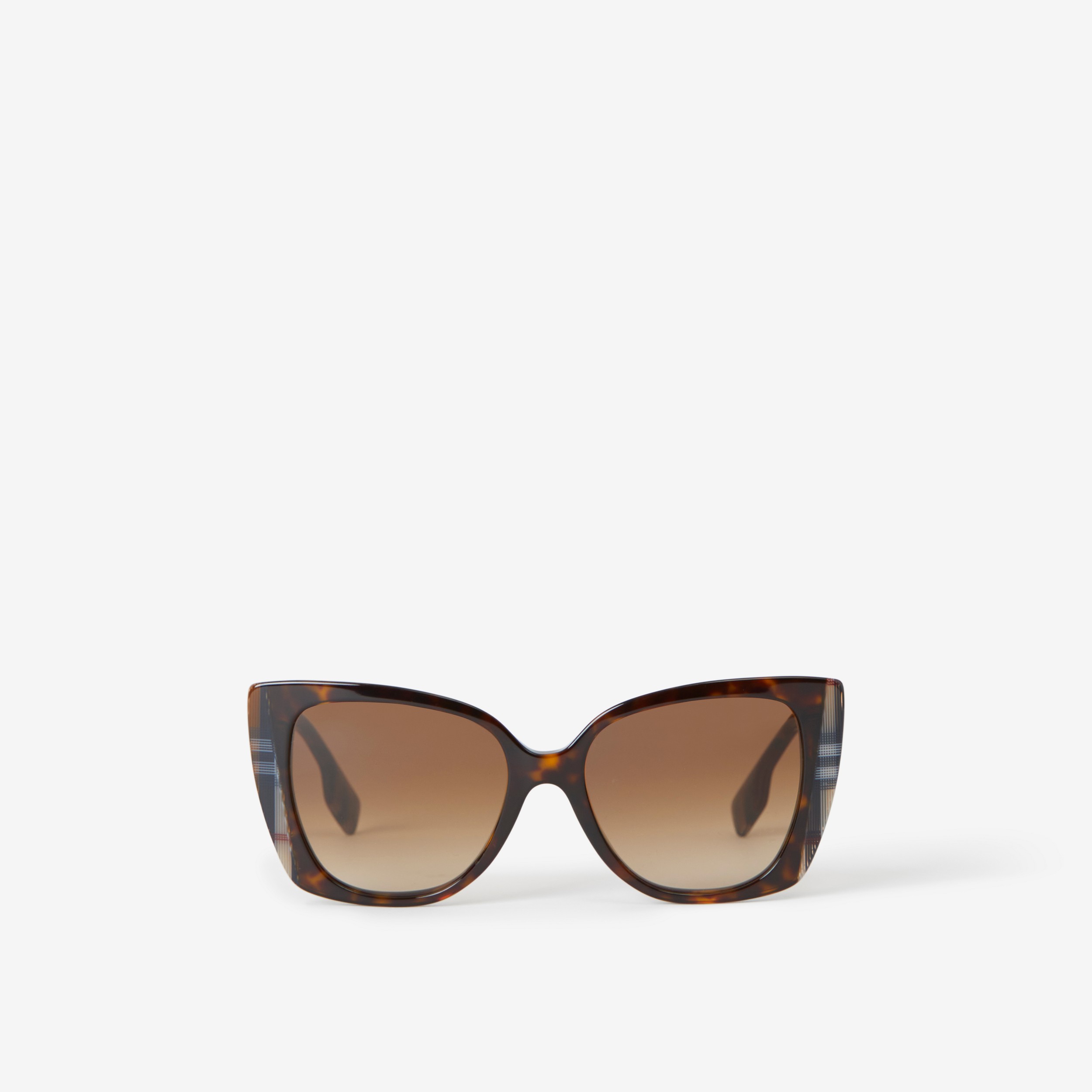 Oversize-Cat-Eye-Sonnenbrille in Check (Schildpattfarben) - Damen | Burberry® - 1
