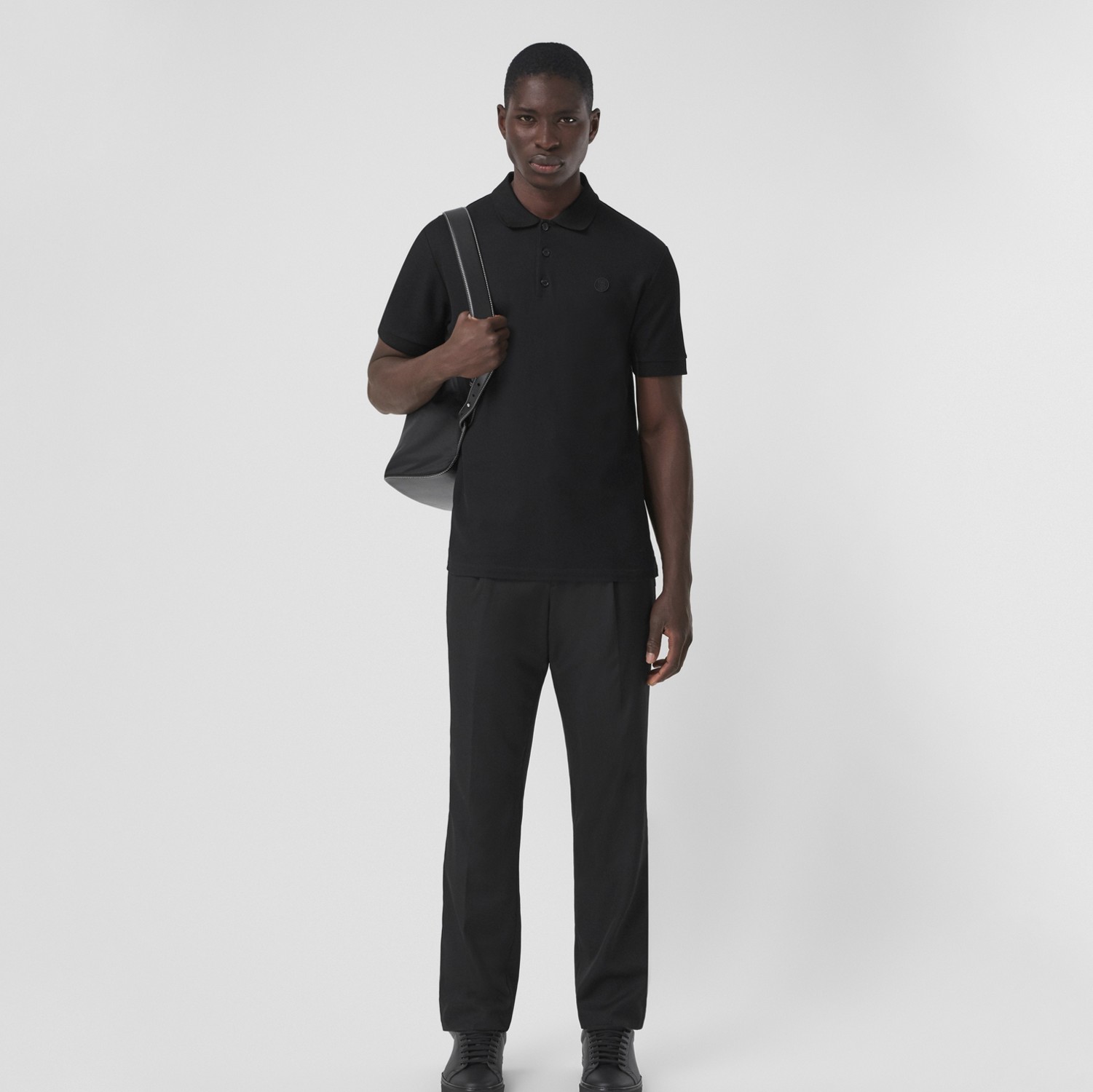 Poloshirt aus Baumwollpiqué mit Monogrammmotiv (Schwarz) - Herren | Burberry®