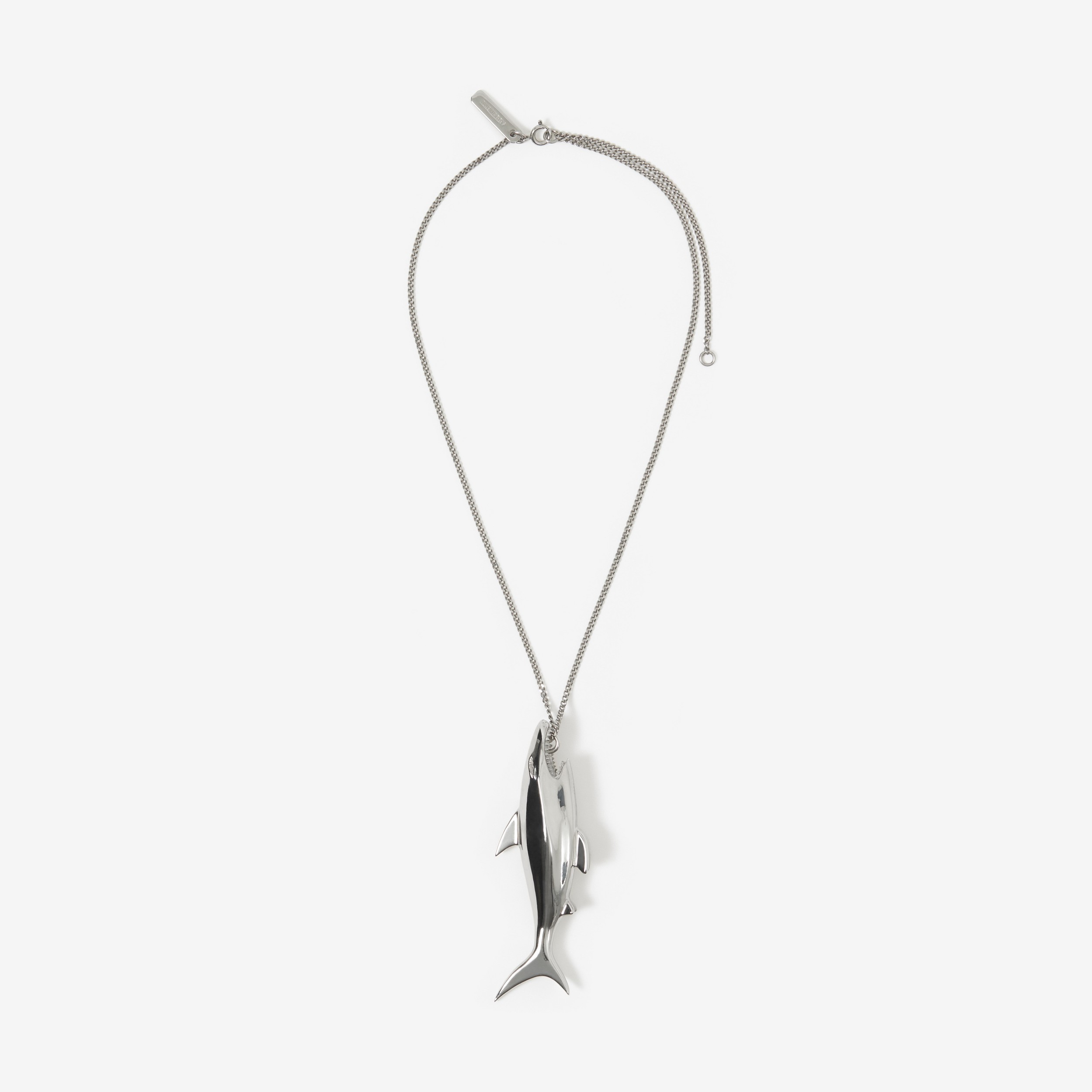 Shark Pendant Chain-link Necklace in Palladium - Women | Burberry® Official - 1
