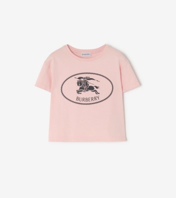 Knight Stamp Cotton T-shirt in Bouquet pink | Burberry® Official