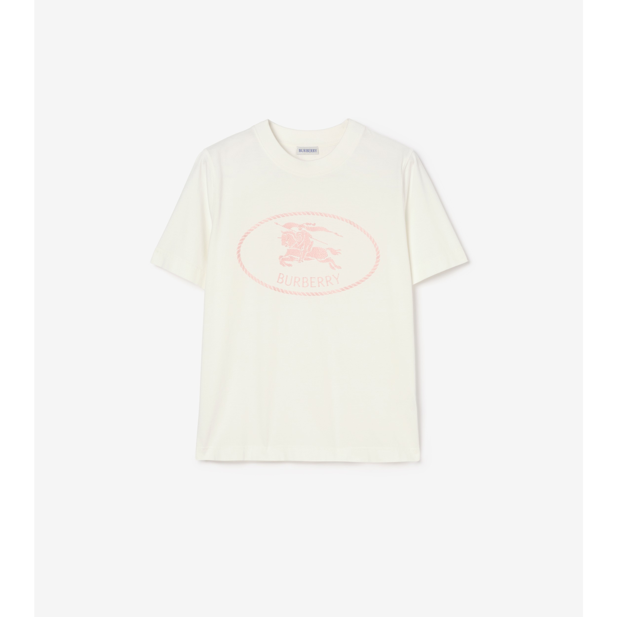 Knight Stamp Cotton T-shirt in Chalk white - Women | Burberry