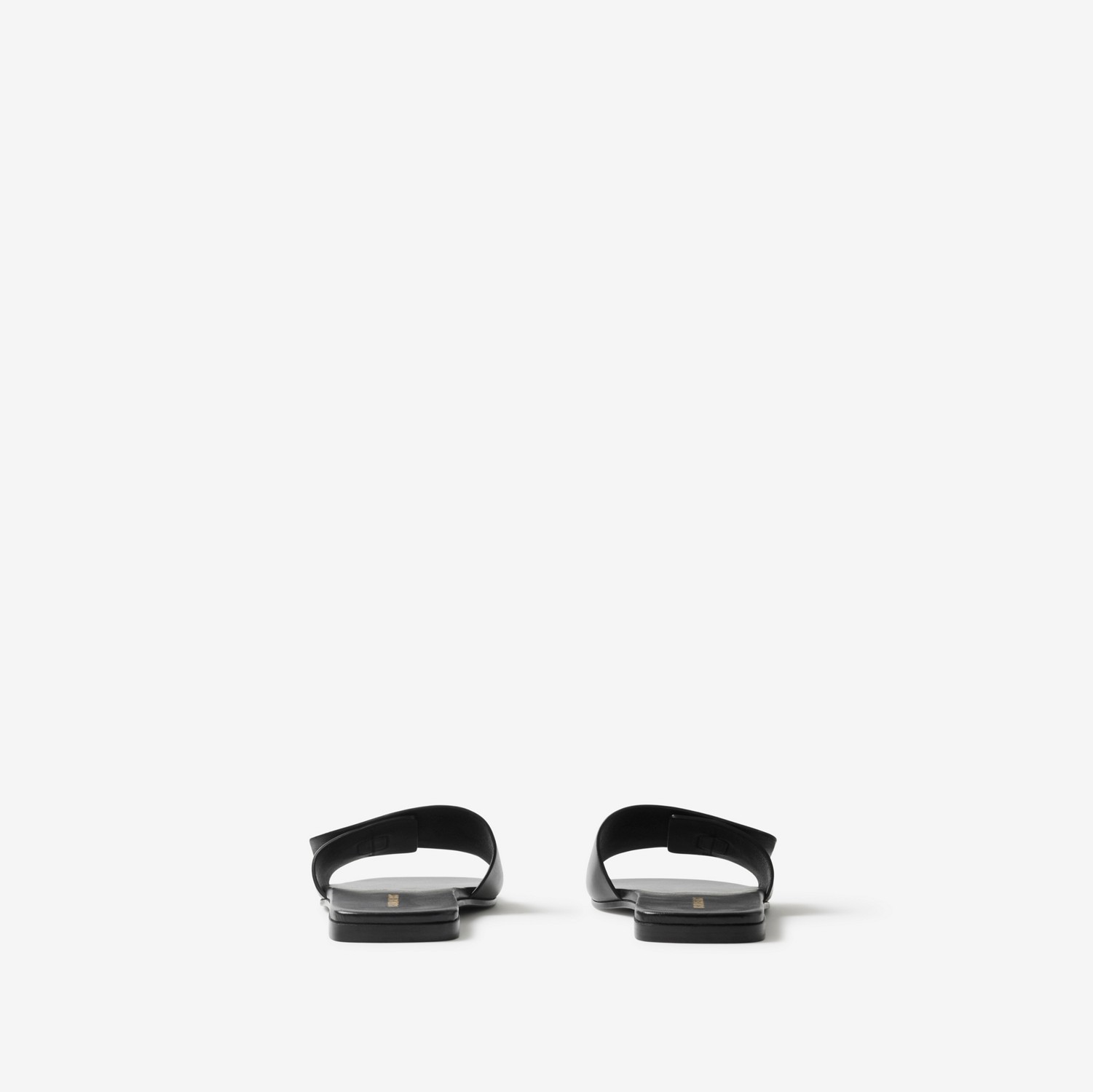 Sandalias tipo chancla en piel con motivo de monograma (Negro) - Mujer | Burberry® oficial