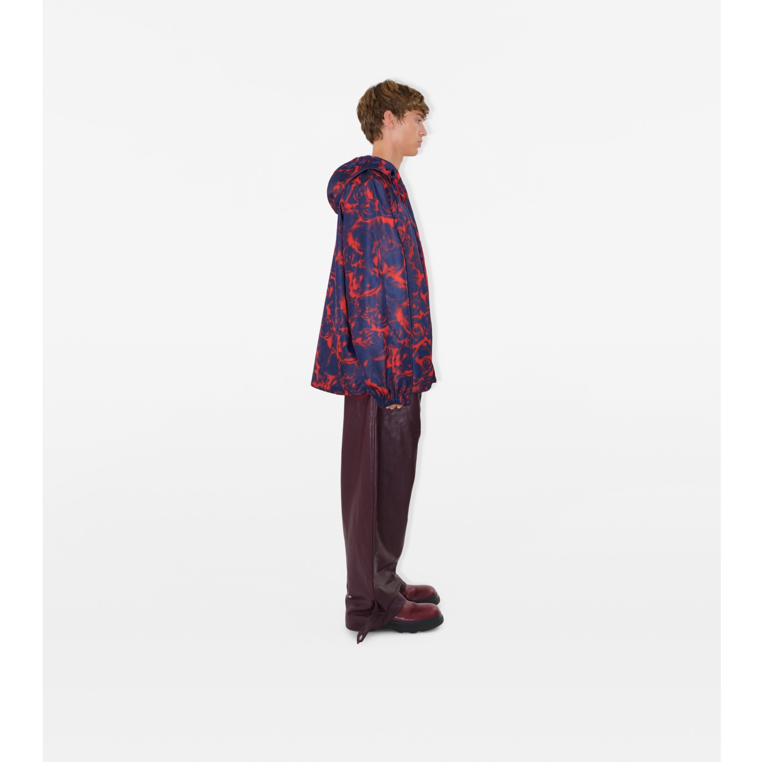 Rose Print Hooded Jacket in Pillar - Men | Burberry® Official