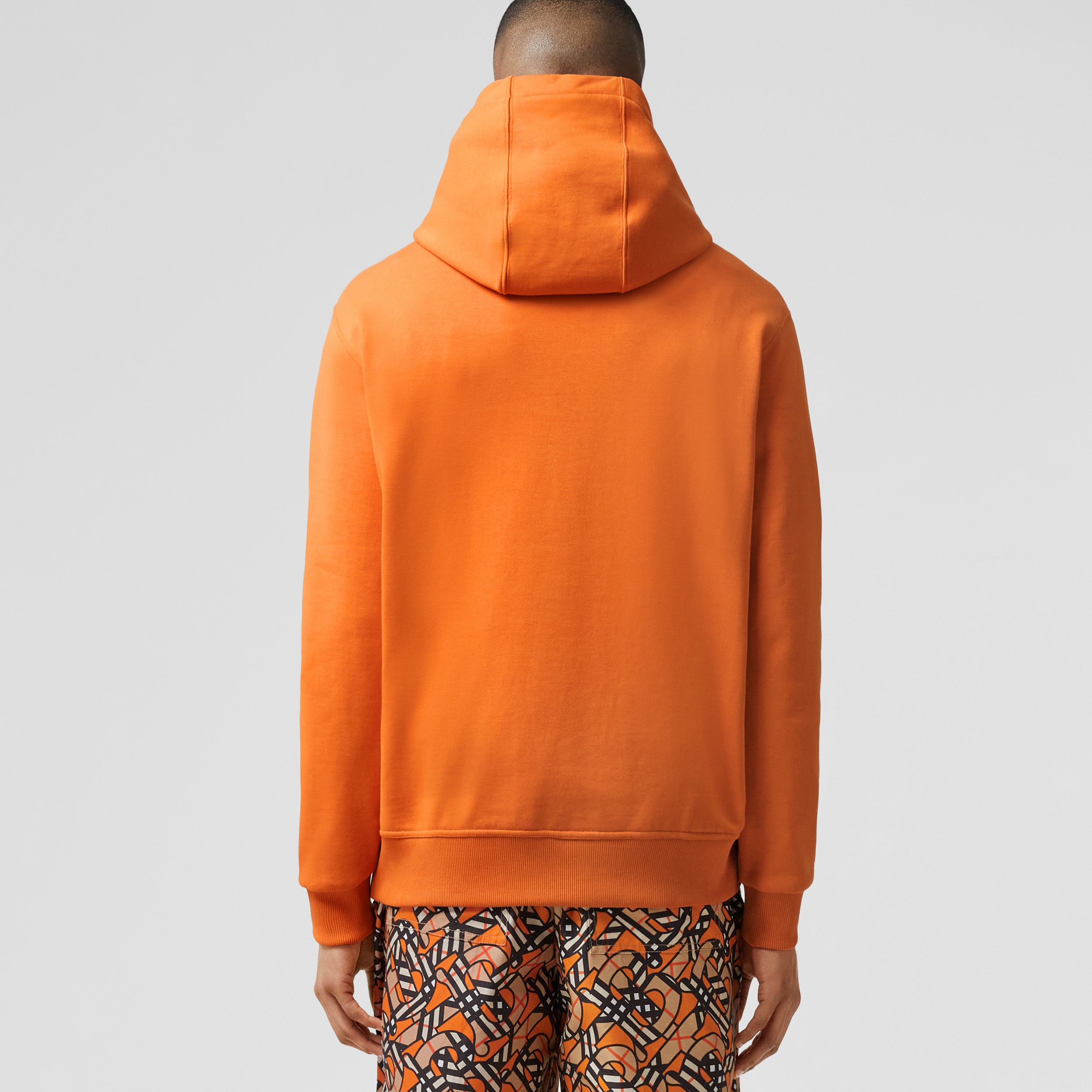 Logo Appliqué Cotton Hoodie in Dark Orange | Burberry® Official - 3